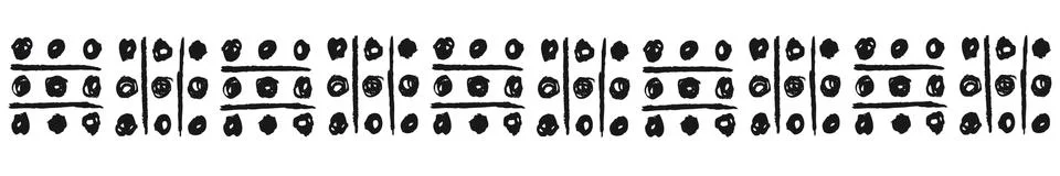 Ethnic border with dots, black Ilustração Stock