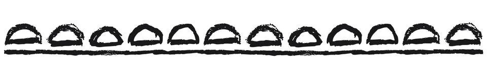 Ethnic border with semicircles, black Stock Illustration