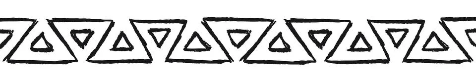 Ethnic border with triangles, black Ilustración de archivo