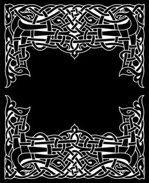 Ethnic border. Vector chalkboard illustration Illustrazione stock