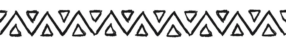 Ethnic border, zigzag, black Stock Illustration