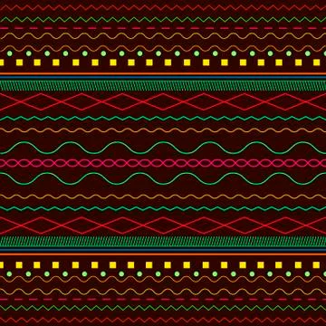 Ethnic, bright, background, Boho pattern, isolated on a dark bro Illustrazione stock