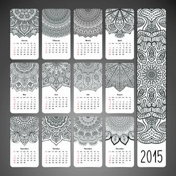 Ethnic calendar Stock Illustration