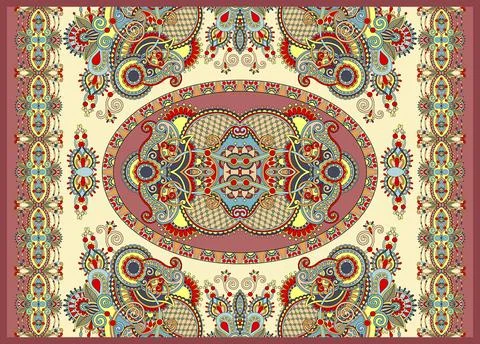 Ethnic carpet with a beautiful Eastern pattern. Fine vector detailing Stock Illustration