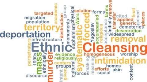 Ethnic cleansing background concept Illustrazione stock