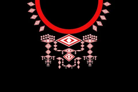 Ethnic collar neckline from geometric pattern. Stock Illustration