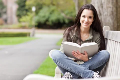 Ethnic college student studying Stock Photos