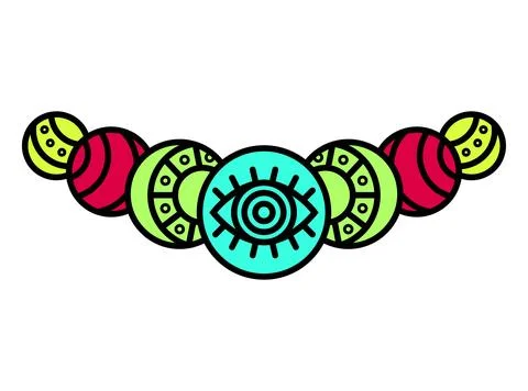 Ethnic decoration. Balls with an abstract pattern. Vector illustration. Stock Illustration