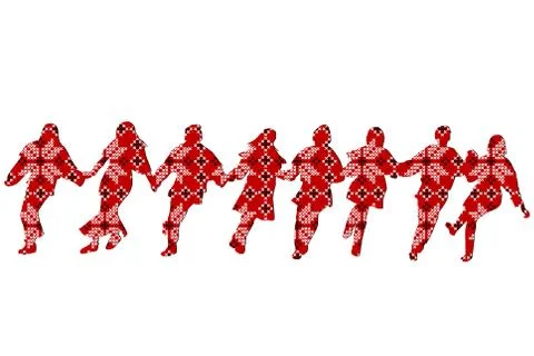 Ethnic decoration patterned dancers Stock Illustration
