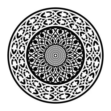 Ethnic decorative element. Islam, Arabic, Indian, ottoman motifs. Circle europea 스톡 일러스트