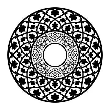 Ethnic decorative element. Ornate round border vintage style. Islam, Arabic Stock Illustration