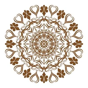 Ethnic decorative round element, Lace Patterns on white background. Stock Illustration