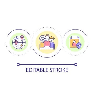 Ethnic diversity loop concept icon Stock Illustration