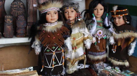 Ethnic dolls Stock Footage 24013019