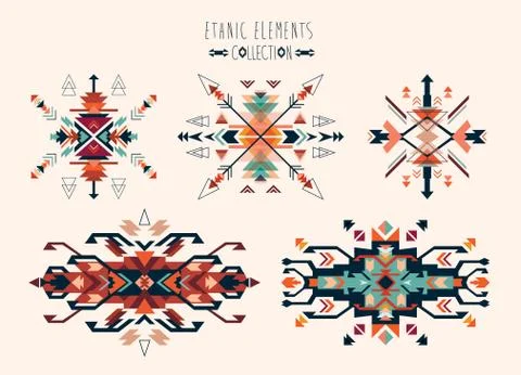 Ethnic elements collection Stock Illustration