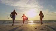Ethnic Family Running Ocean Carrying Surf Boards Stock Footage