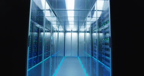 Ethnic female engineer with tablet diagnosing server hardware Stock Footage 97159537