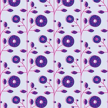 Ethnic floral pattern azure Stock Illustration