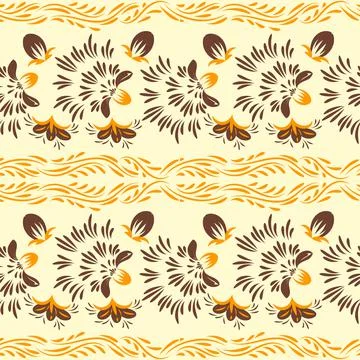 Ethnic floral seamless pattern. Decorative ornamental flowers Stock Illustration