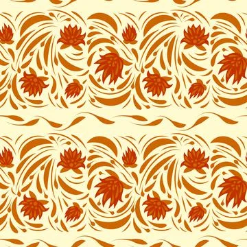 Ethnic floral seamless pattern. Decorative ornamental flowers Stock Illustration