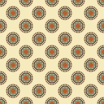 Ethnic floral seamless pattern Stock Illustration