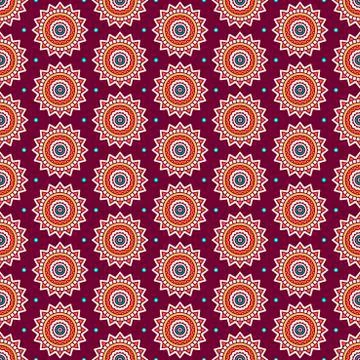 Ethnic floral seamless pattern Stock Illustration