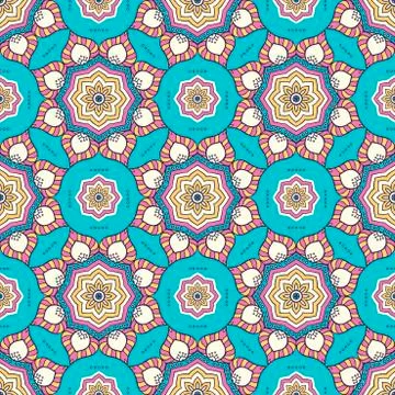 Ethnic floral seamless pattern Stock Illustration