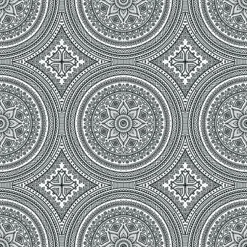 Ethnic floral seamless pattern Stock Illustration