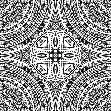 Ethnic floral seamless pattern Stock Illustration