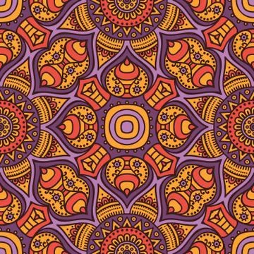 Ethnic floral seamless pattern Stock Illustration