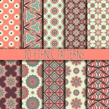 Ethnic floral seamless pattern Stock Illustration