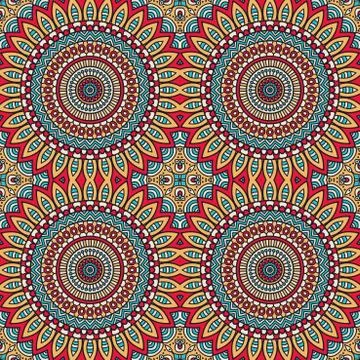 Ethnic floral seamless pattern Stock Illustration
