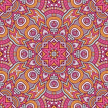 Ethnic floral seamless pattern Stock Illustration