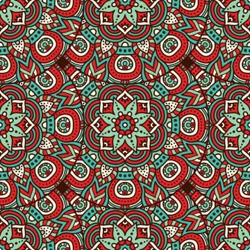 Ethnic floral seamless pattern Stock Illustration