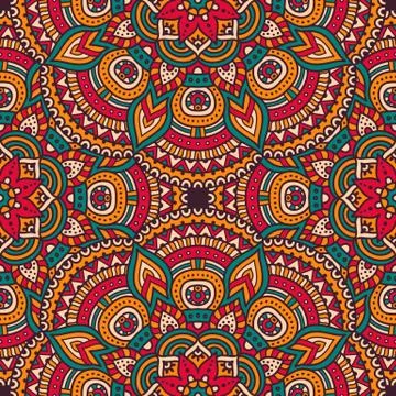 Ethnic floral seamless pattern Stock Illustration