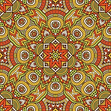 Ethnic floral seamless pattern Stock Illustration