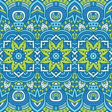 Ethnic floral seamless pattern Stock Illustration