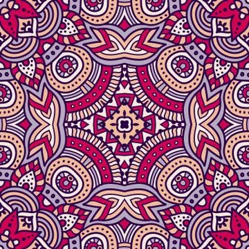 Ethnic floral seamless pattern Stock Illustration