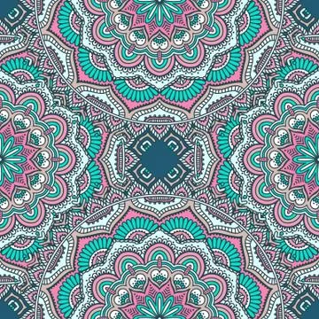 Ethnic floral seamless pattern Stock Illustration