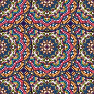 Ethnic floral seamless pattern Stock Illustration