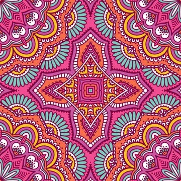 Ethnic floral seamless pattern Stock Illustration