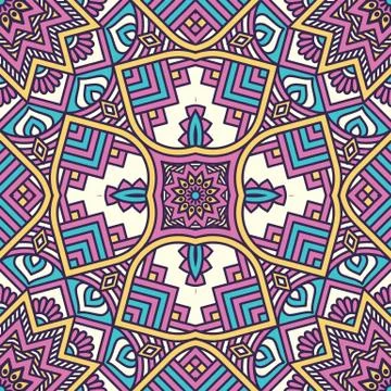 Ethnic floral seamless pattern Stock Illustration