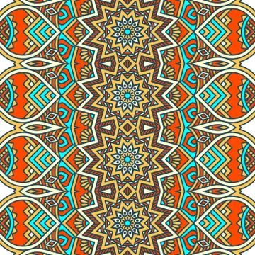 Ethnic floral seamless pattern Stock Illustration