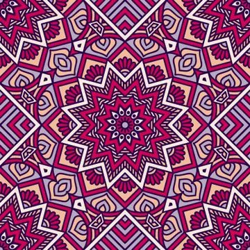Ethnic floral seamless pattern Stock Illustration