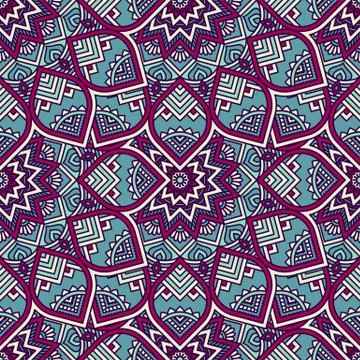 Ethnic floral seamless pattern Stock Illustration