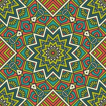 Ethnic floral seamless pattern Stock Illustration