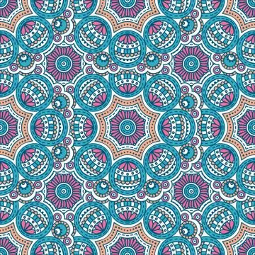 Ethnic floral seamless pattern Stock Illustration