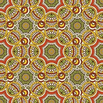 Ethnic floral seamless pattern Stock Illustration