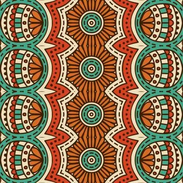 Ethnic floral seamless pattern Stock Illustration