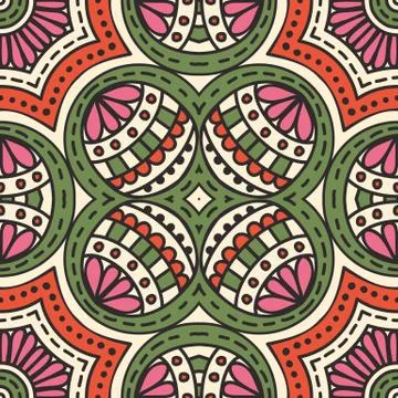 Ethnic floral seamless pattern Stock Illustration